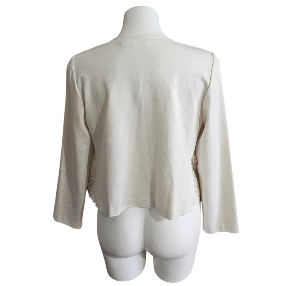 Chico's Ivory Crochet Lace Bolero jacket Size 1 (S) - Picture 4 of 10